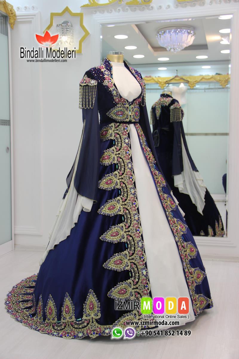 Kaftan Kadife-H3201 Lacivert