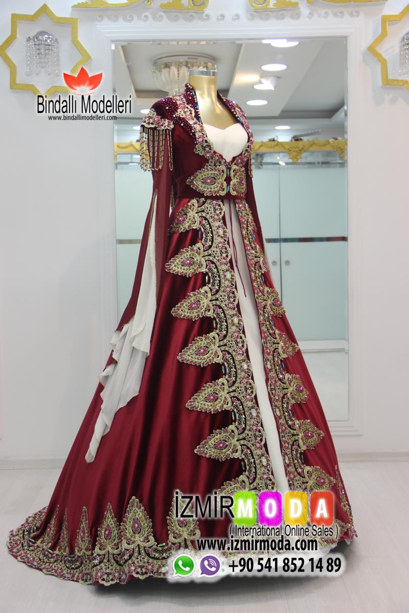 Kaftan Kadife-H3201 Bordo